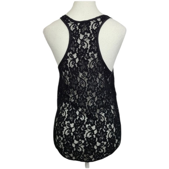 Wilfred Black Sheer Lace Silk-Trim Tank Top Women’s XS Elegant Minimalist - Picture 3 of 6